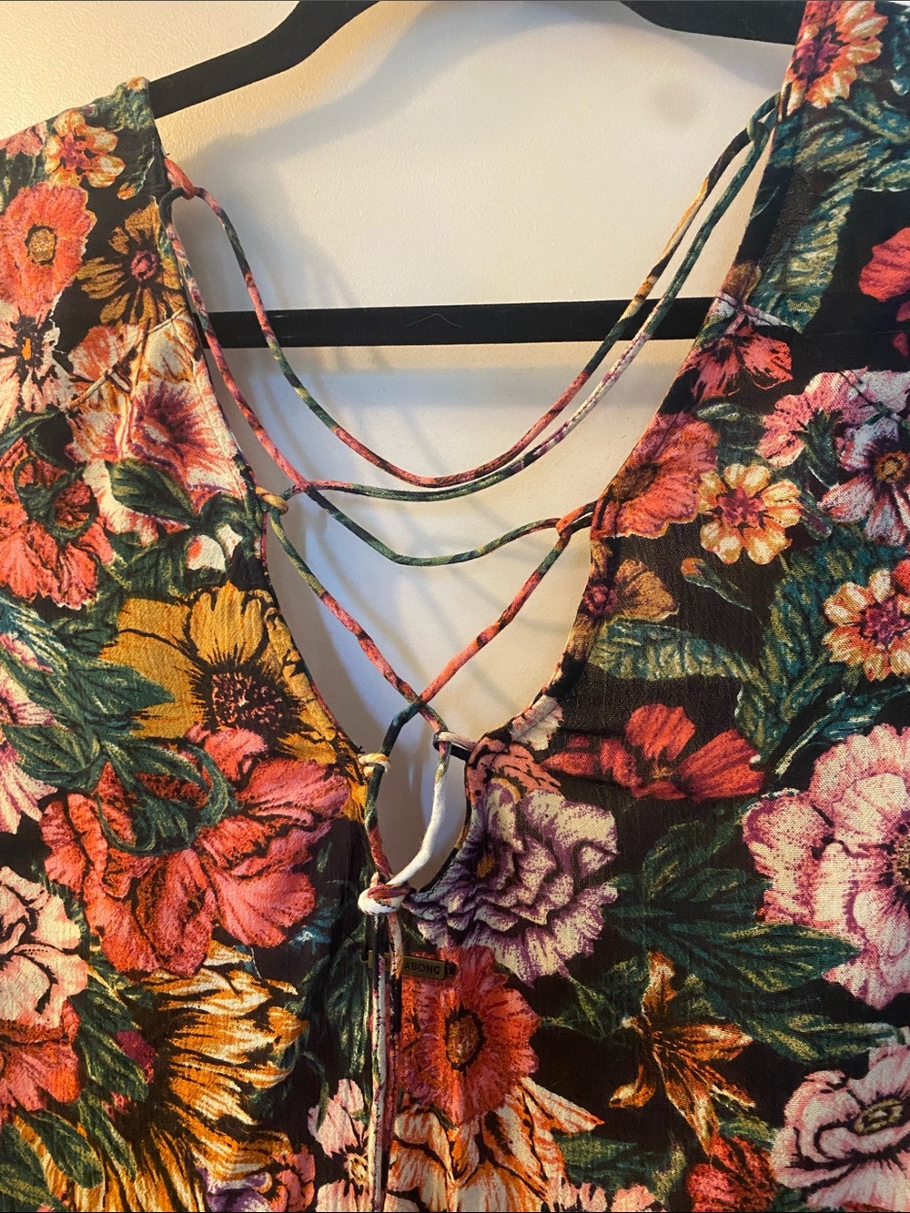 Billabong Floral Print Kimono - Pink, Green, Yellow, Orange, Black - Picture 4 of 4